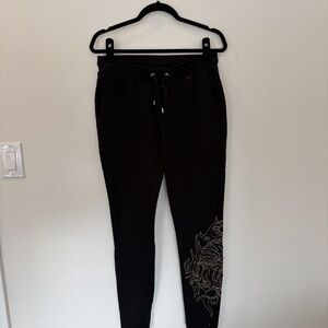 ASOS Black Joggers with Metallic Gold Embroidered Detail